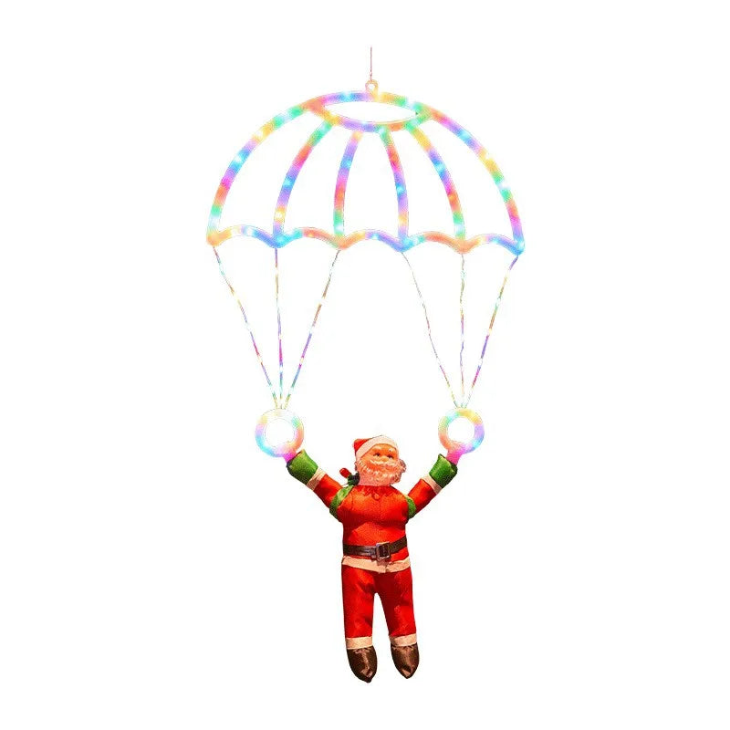 Christmas Santa Claus Parachute Leather Thread Lantern String Zpaxo