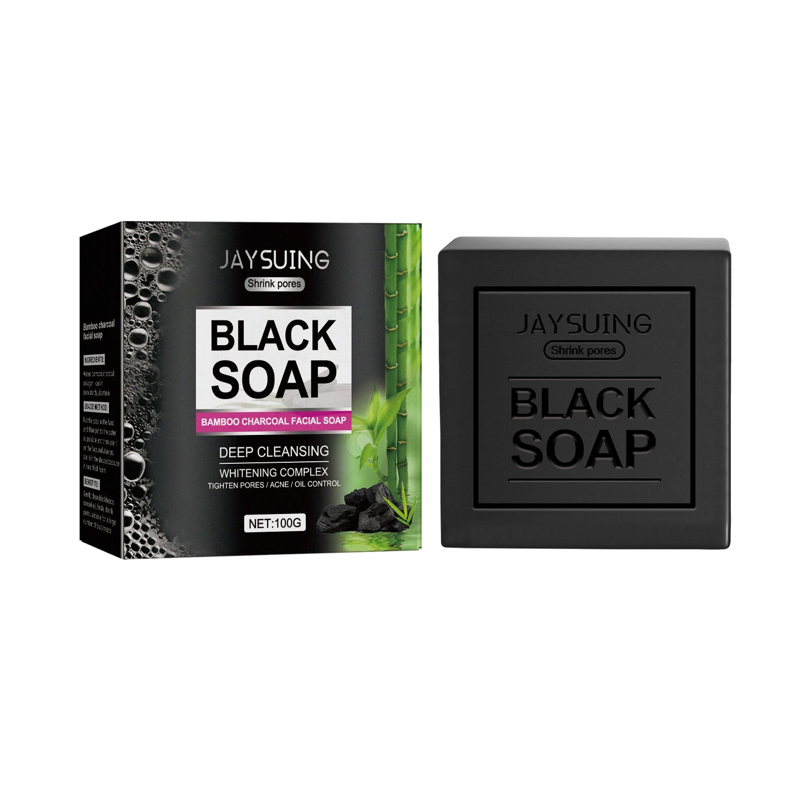 Bamboo Charcoal Face Soap – Deep Cleansing & Blackhead Remover Facial Cleansing Soap Zpaxo 100g