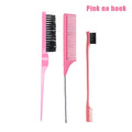 Hair Styling Comb Brush Teasing Edge Rat Tail Curly Straight Wet Dry Zpaxo no hook Pink