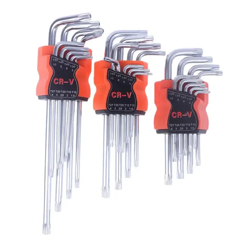 9Pcs/lot Torx Star Wrench Set Allen Keys Hexagon Spanner Dual End L Type Star Screwdriver Hand Repair Tools For DIY Home Repair Zpaxo