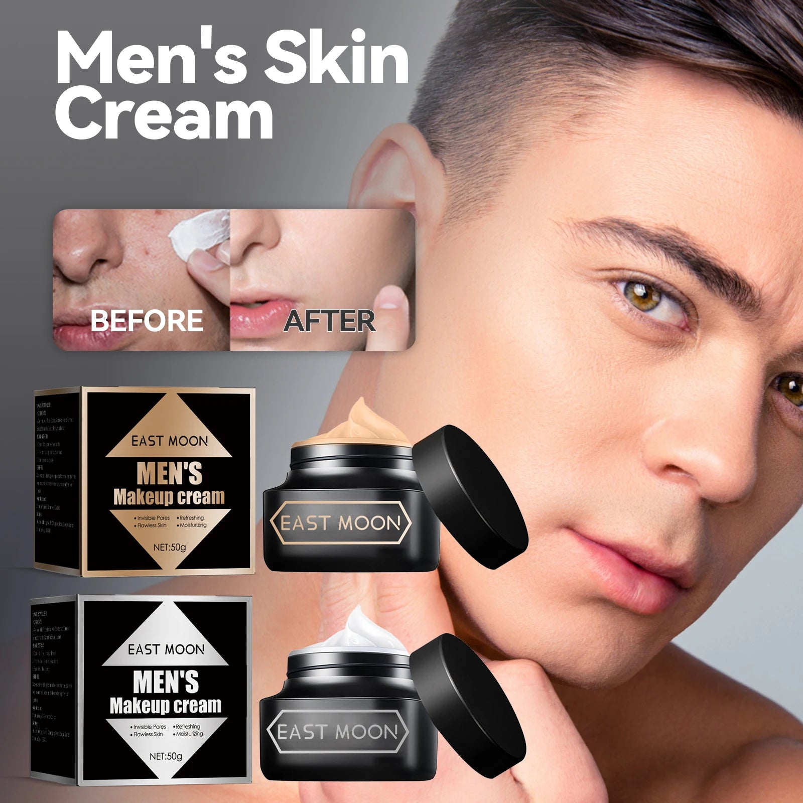 Men's Tone-Up CreamHydrates,moisturizes and brightens skin tone,conceals blemishes and acne scars, nourishes and beautifies skin Zpaxo