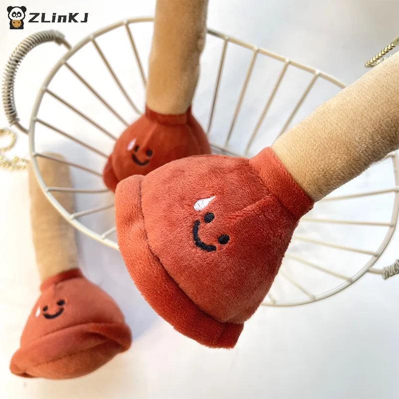 ▶Toilet Stopper Plush Doll Keychain Cartoon Toilet Plunger Filling Stuffed Dolls Keyring Pendant Backpack Charms Bag Decor Gifts Zpaxo