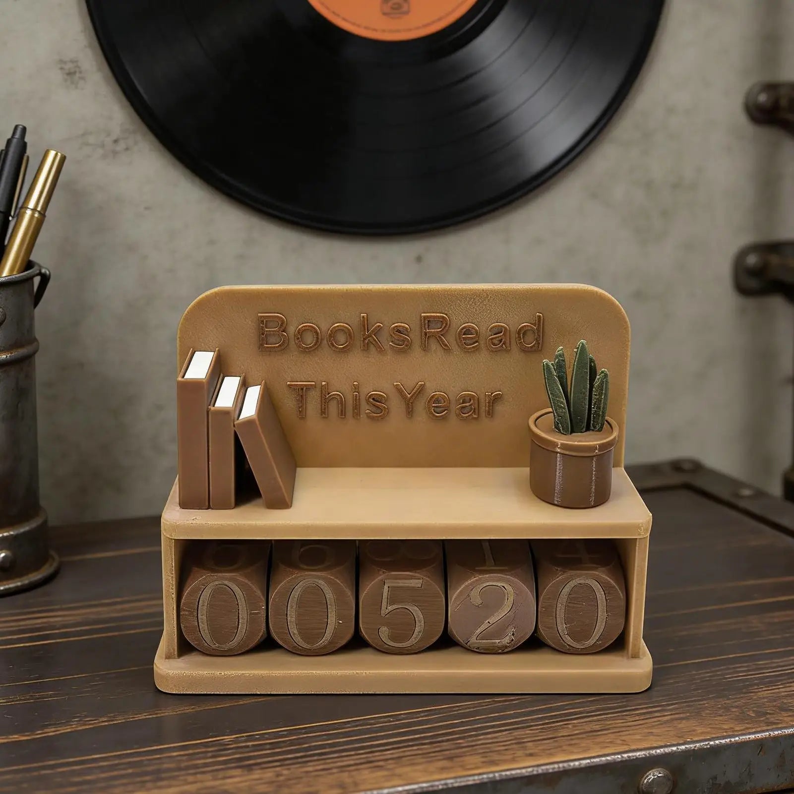 Book Counter Sign 3D Printed Bookshelf Decoration Bookish Decor