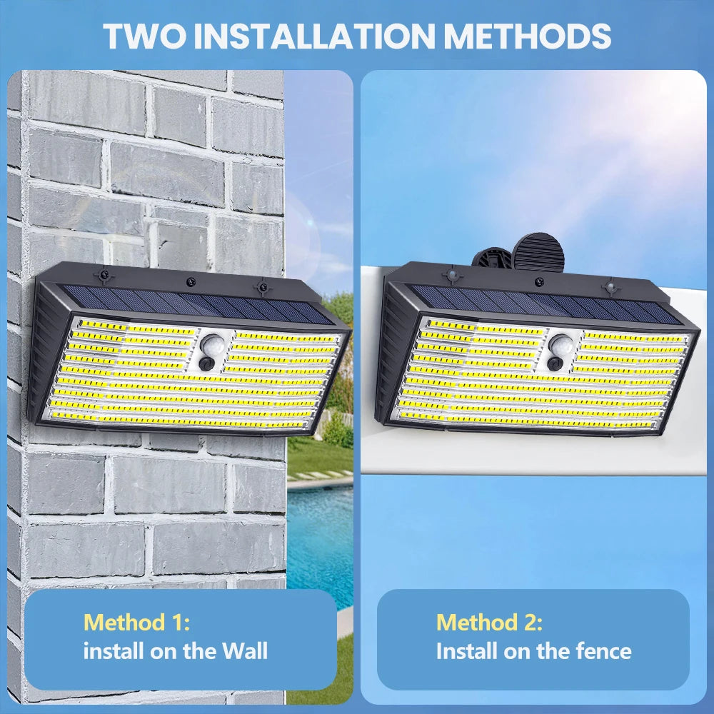 418/268 LED Clip On Solar Lights Outdoor Motion Sensor Outdoor Lights With 3 Lighting Modes IP65 Waterproof Flood Solar Light Zpaxo
