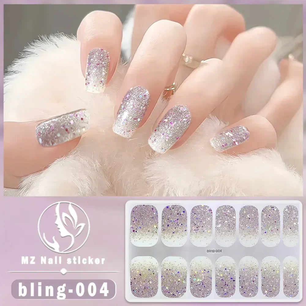 Baking Free Fashionable Nail Art Stickers Collection Manicure DIY Nail Polish Strips Wraps for Party Decor Zpaxo 004