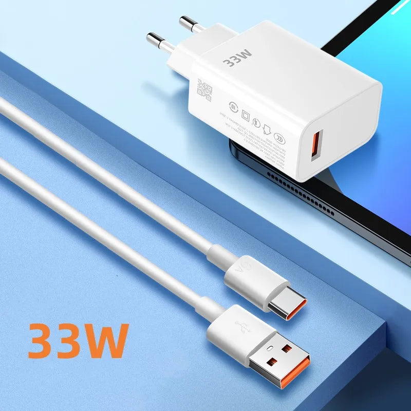 33W USB Fast Charger & 6A USB-C Cable | QC 3.0 Compatible USB Fast Charger Zpaxo
