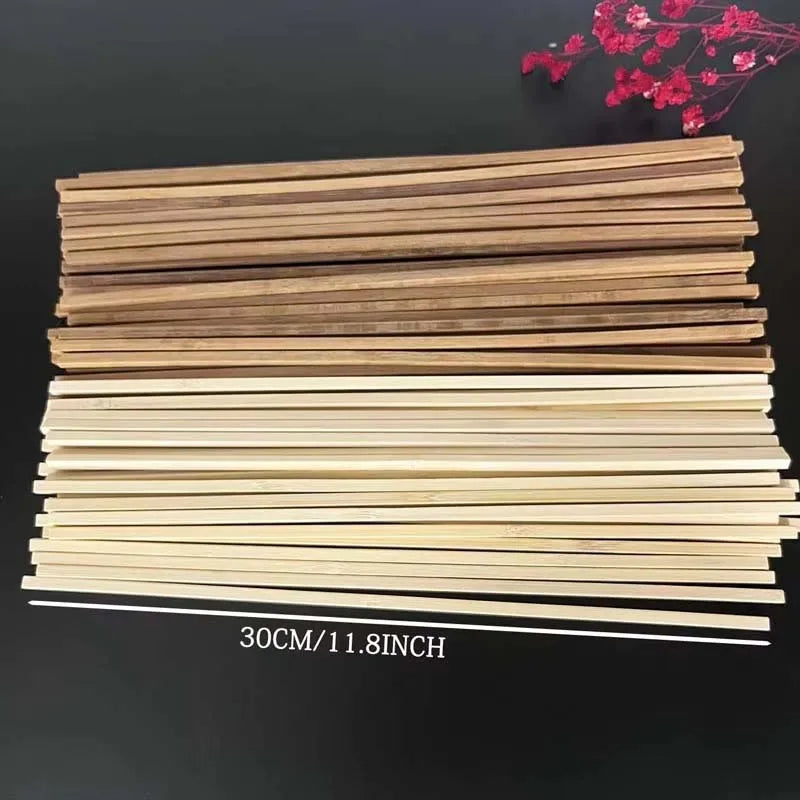 10pcs Wood Sticks 30cm Rectangle Unfinished Wooden Strips Wood Dowels Strips Dowel Rods Natural Wood Craft Sticks for Craft Zpaxo