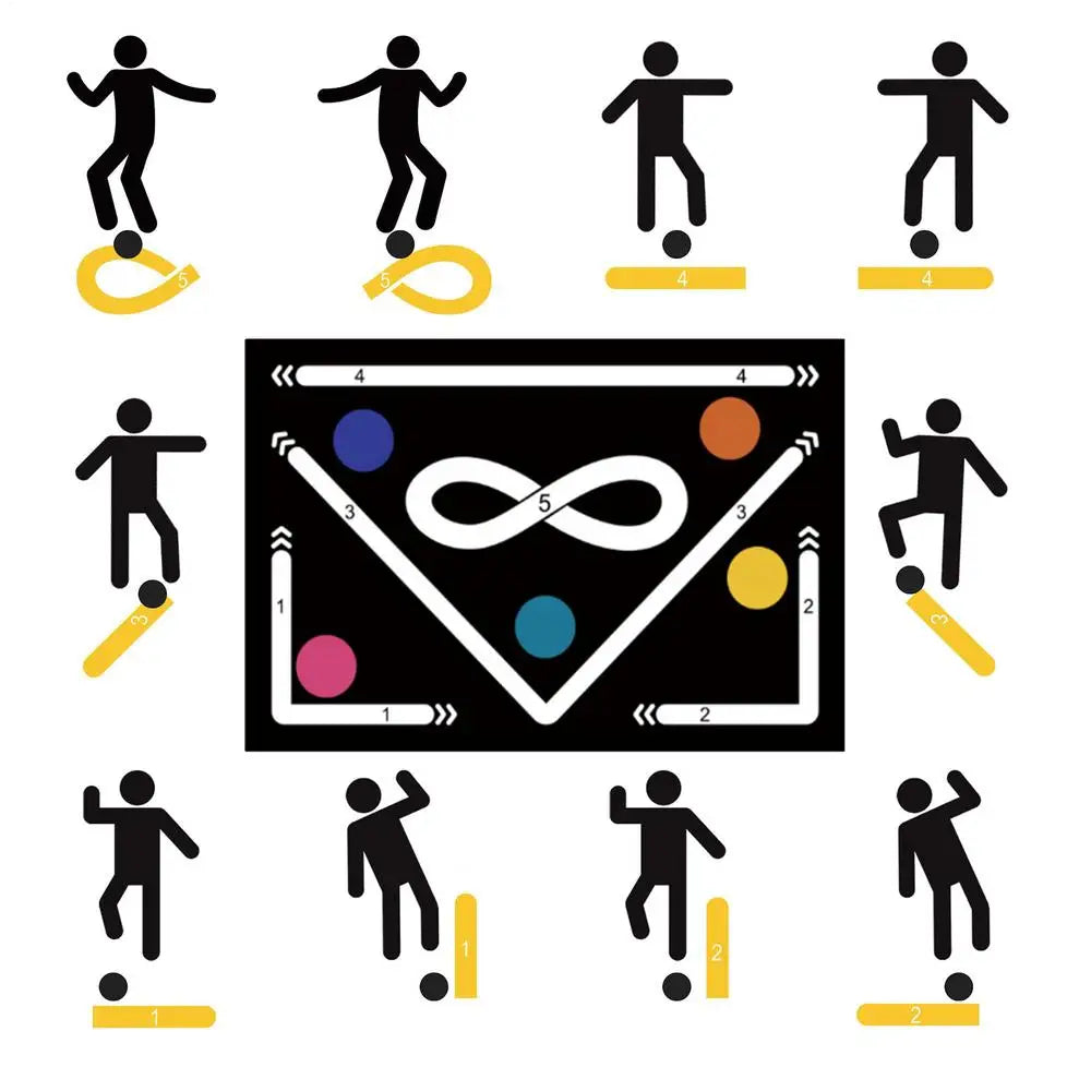 Soccer Ball Control Training Mat – Digital Guidance & Rubber Base