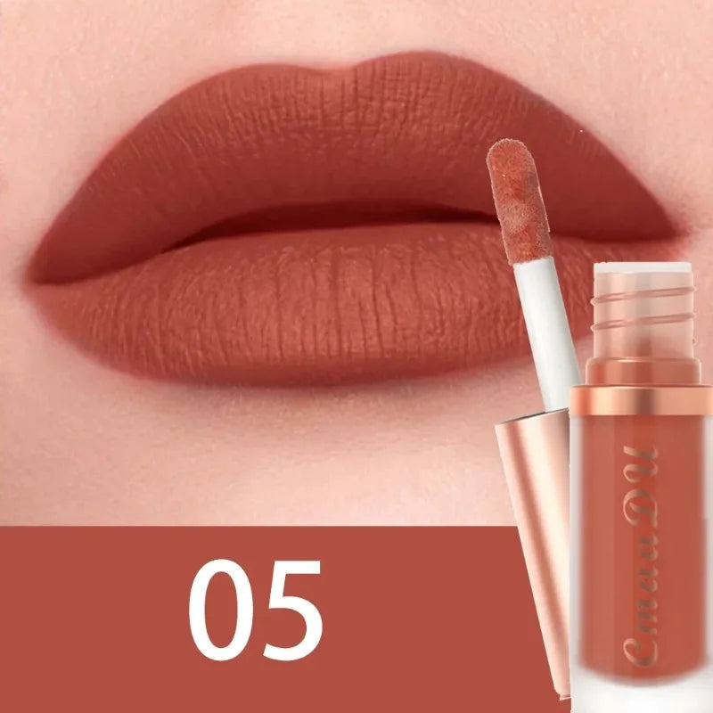 Waterproof Matte Velvet Lip Glaze Moisturizing Long Lasting Liquid Lipstick Non-stick Cup Not Easy To Fade Lip Gloss Lips Makeup Zpaxo 05