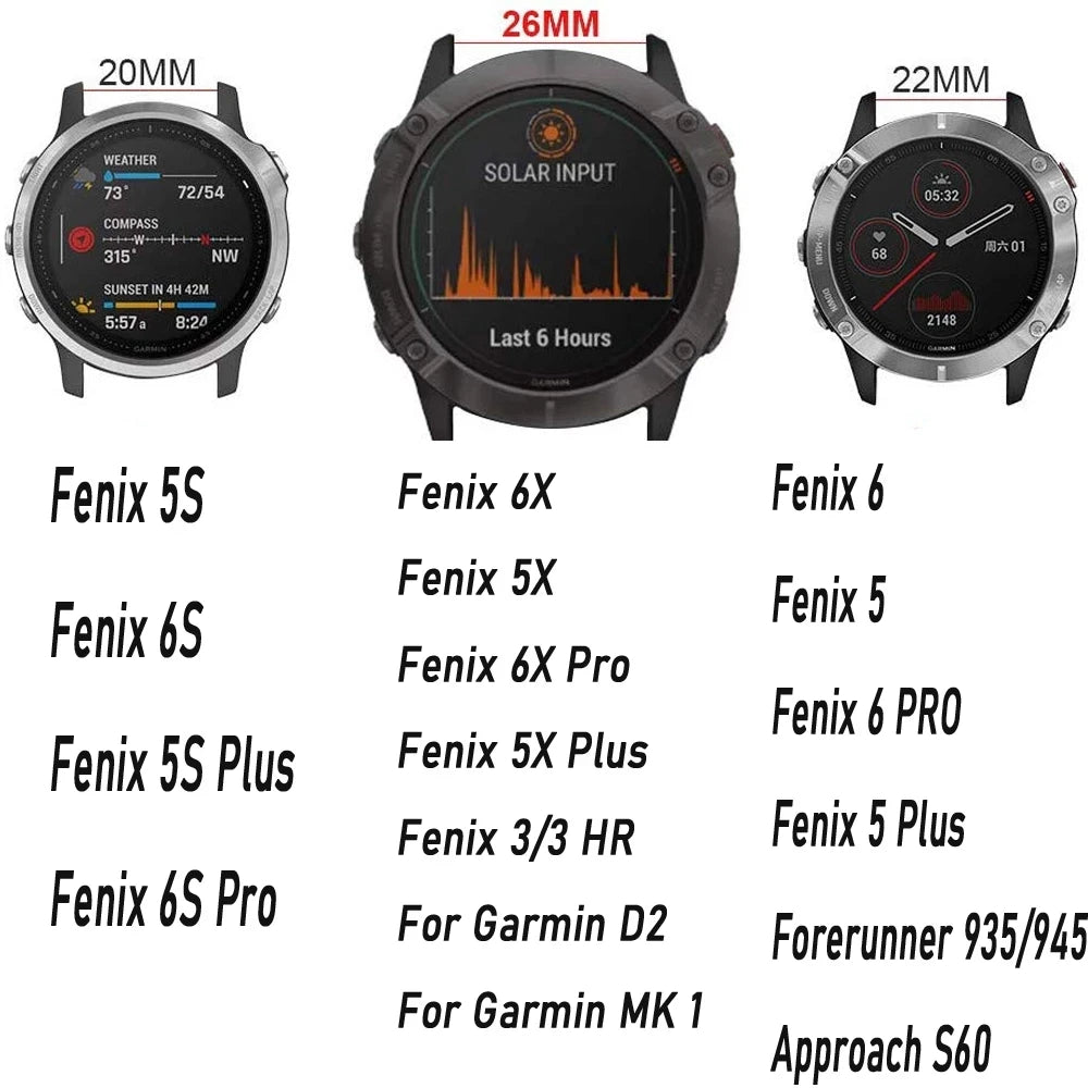 20mm 22mm 26mm Silicone Smart Watch Band For Garmin Fenix 7S 7 7X 6S 6 6X Pro 5S 5 5X Plus 3HR Starp Smart Watch Straps Bracelet Zpaxo