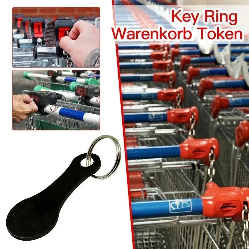 Metal Shopping Cart Tokens – Trolley Coin Keychain 1–6 Pack