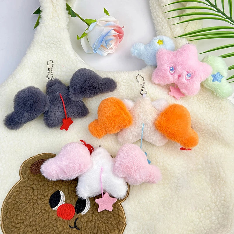 Star Wings Pendant Keychain Cartoon Fashion Cute Doll Plush Accessory Zpaxo