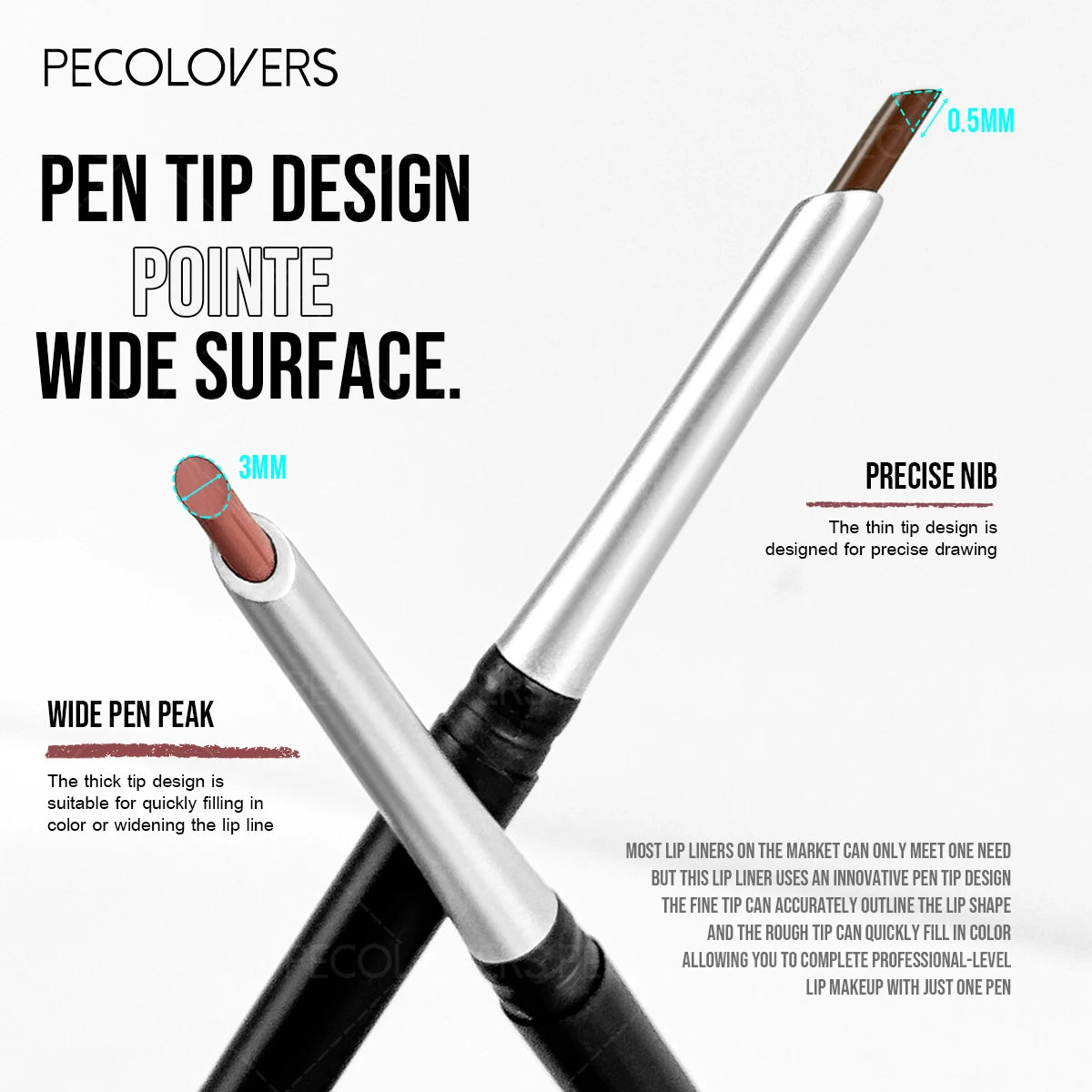 1PC Long-Lasting Waterproof Lip Liner Pen - Sweatproof Formula, Ideal for Crafting Delicate Makeup Looks Zpaxo