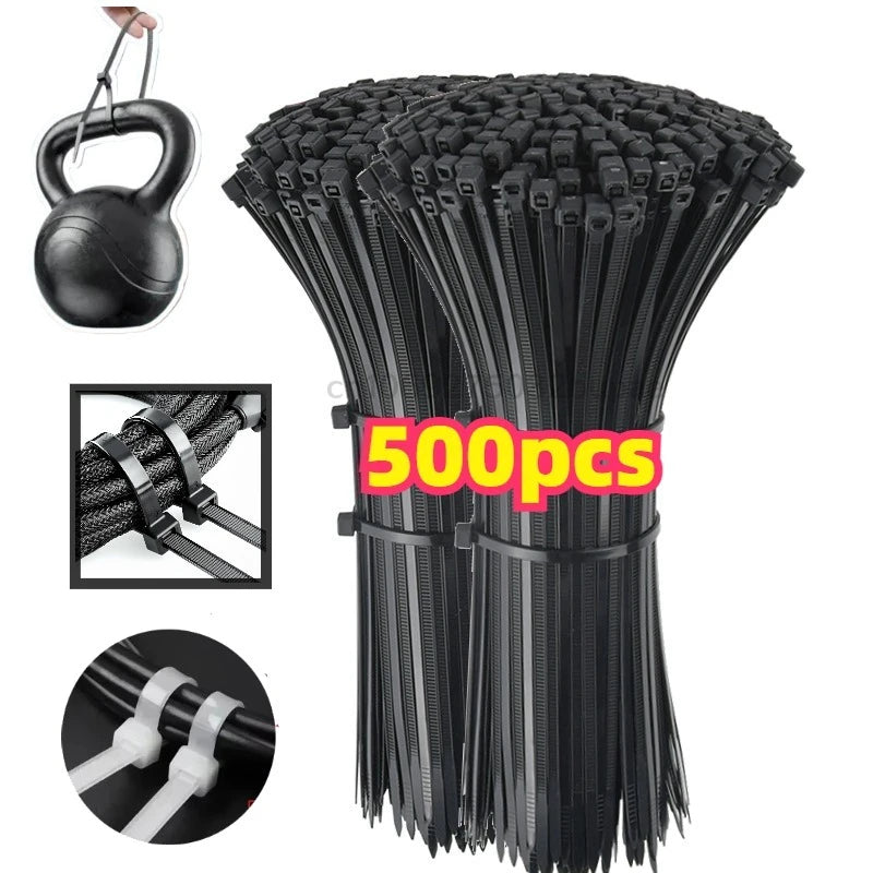 Cable Zip Tie Plastic Nylon Tie Self-locking Black Fastening Strap Cable-Tie-Set Fastening Ring Zip Wraps Strap Tie Cable Tie Zpaxo