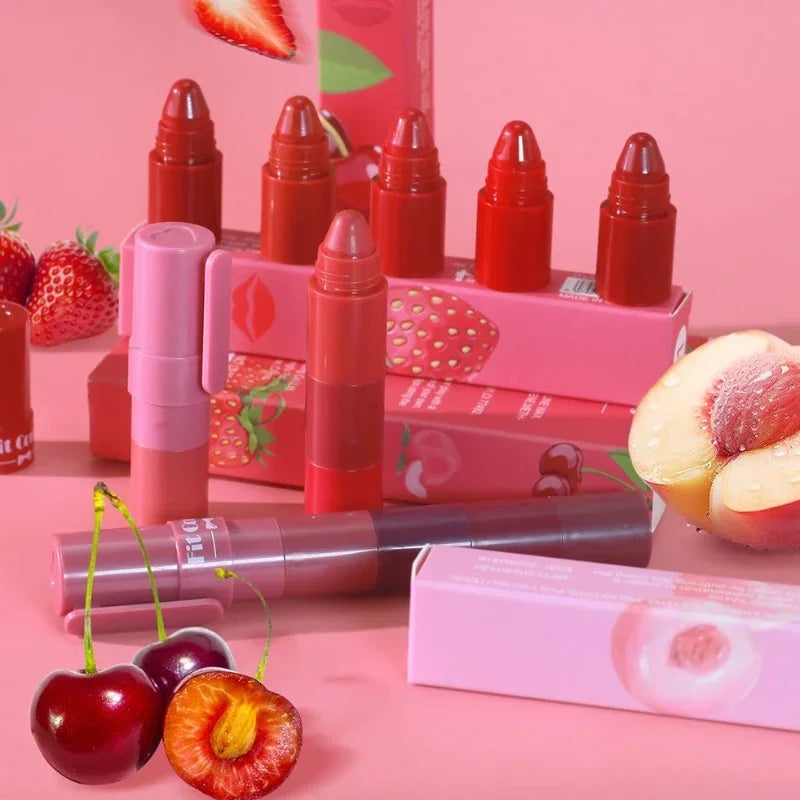 1 Matte Velvet Lipstick Crayon Combo Pink Red Lip Tint Sexy