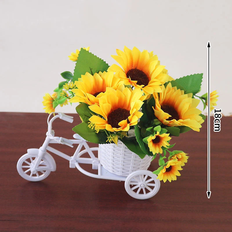 MRattan Flower Basket Vase Tricycle Bicycle Model Home Garden Wedding Zpaxo A1