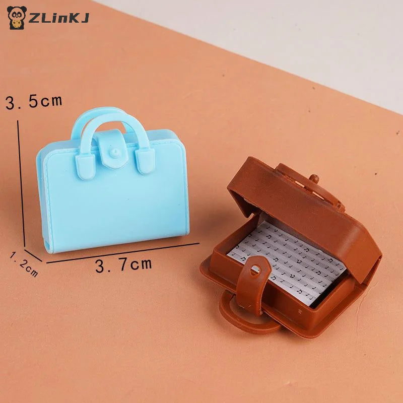 ▶5Pcs Dolls Mini Bags Clothes Accessories 1/12 Dollhouse Simulated Handbag School Bag Music Score Model Study Decoration Toys Zpaxo