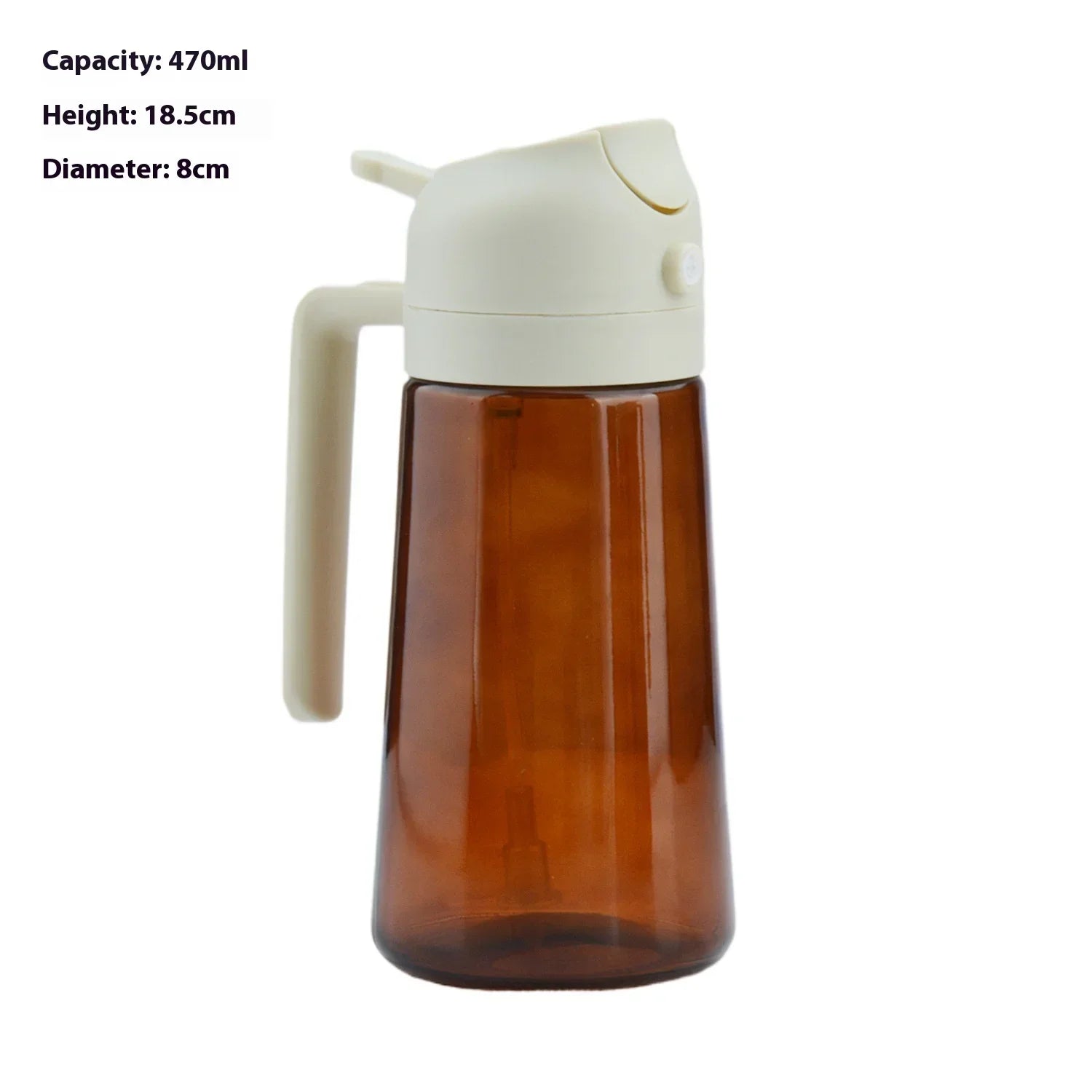 470ml Glass Olive Oil Sprayer & Dispenser – 2-in-1 Air Fryer Oil Sprayer Dispenser Zpaxo brown white lid