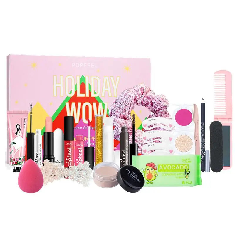 Christmas Advent Calendar Makeup Set – Lipstick, Eyeshadow & More Makeup Advent Calendar Zpaxo