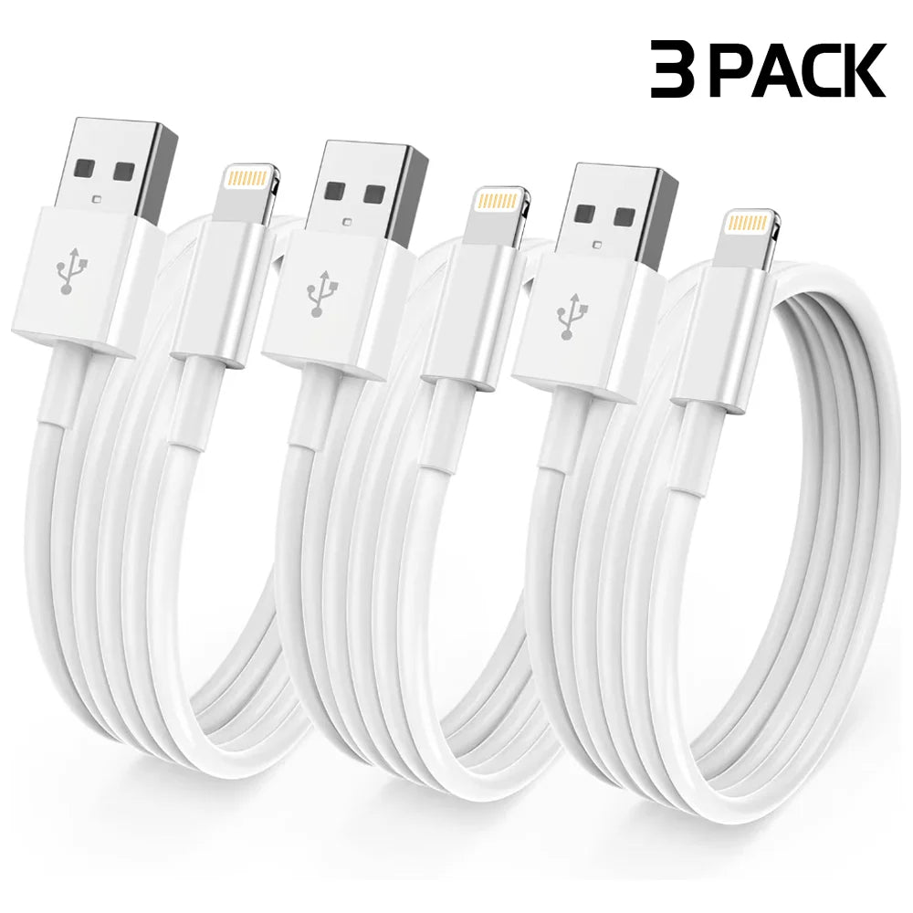 MFI Certified Charger Cable Suitable Iphone 10 FT USB Lightning Data Zpaxo 3PCS Wite 3m