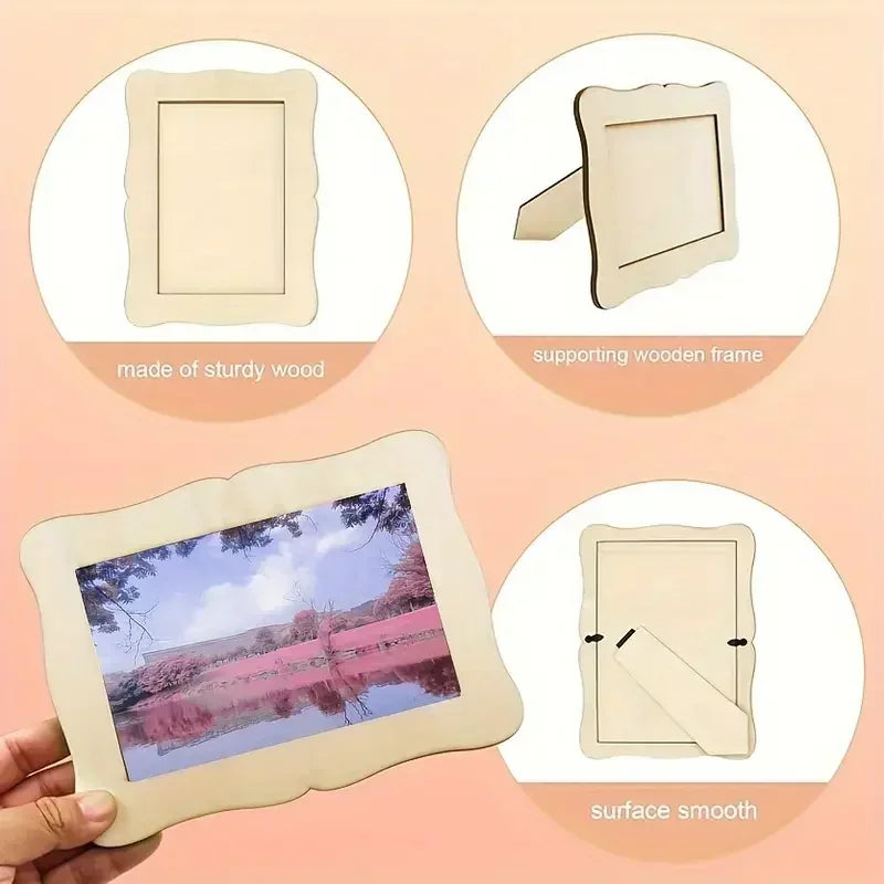 1- Wooden DIY Photo Frame Unfinished Blank Hand Painting Perfect