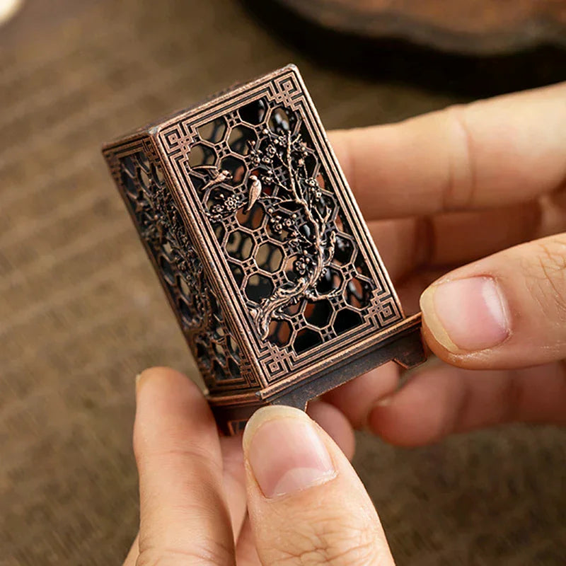 Alloy Censer Incense Holder Square Vertical Burner Indoor Zpaxo