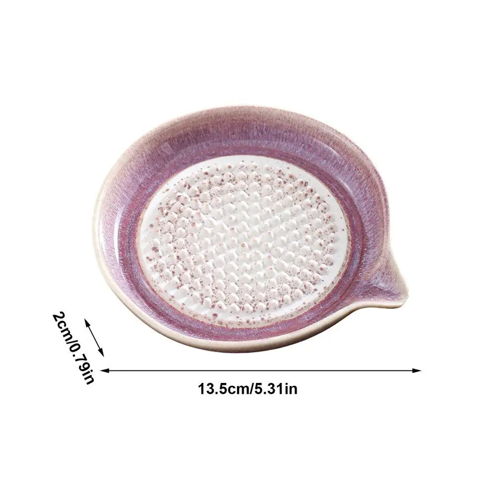 Garlic Plate Handmade Gradient Glaze Ceramic Grater Dish Bowl Home Zpaxo Brown