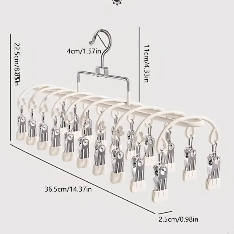 Rustproof Stainless Steel Drying Rack 20 Clip Sock Organizers Travel Ready Zpaxo