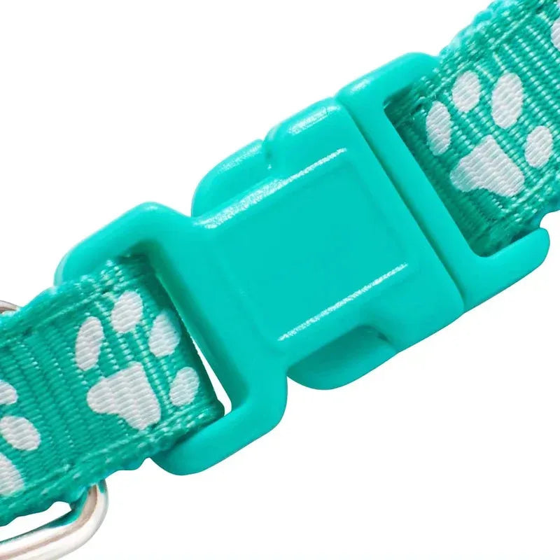Adjustable Pet Collar with Bell & Paw Print | Cat & Small Dog