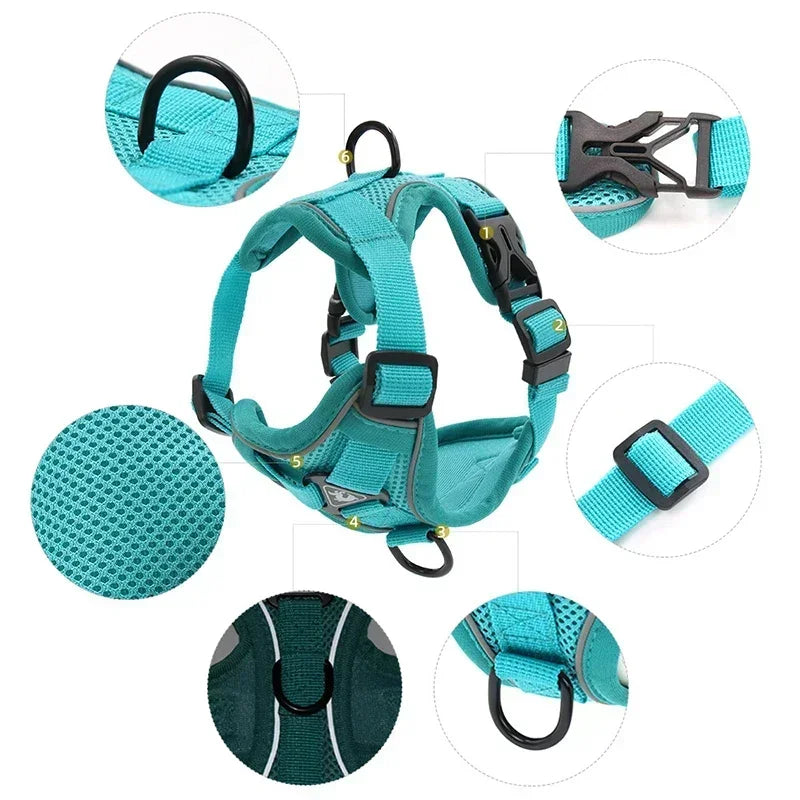 No Pull Dog Harness Leash Adjustable Pet Vest Small Dogs Cats