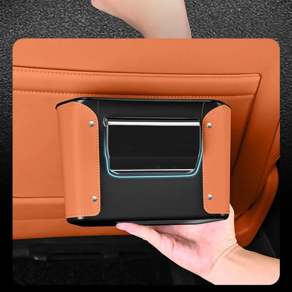 Leather Car Trash Can Large Capacity Waterproof Car Cup Holder Stable Clip Design Auto Door Storage Box Sundries Zpaxo