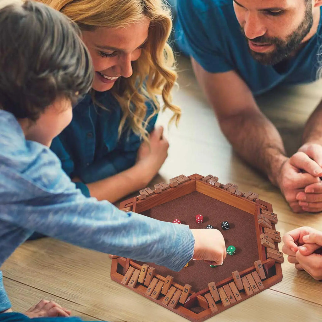 Shut Box Dice Game 6 Sided Wooden Tabletop Board Entertainment Night
