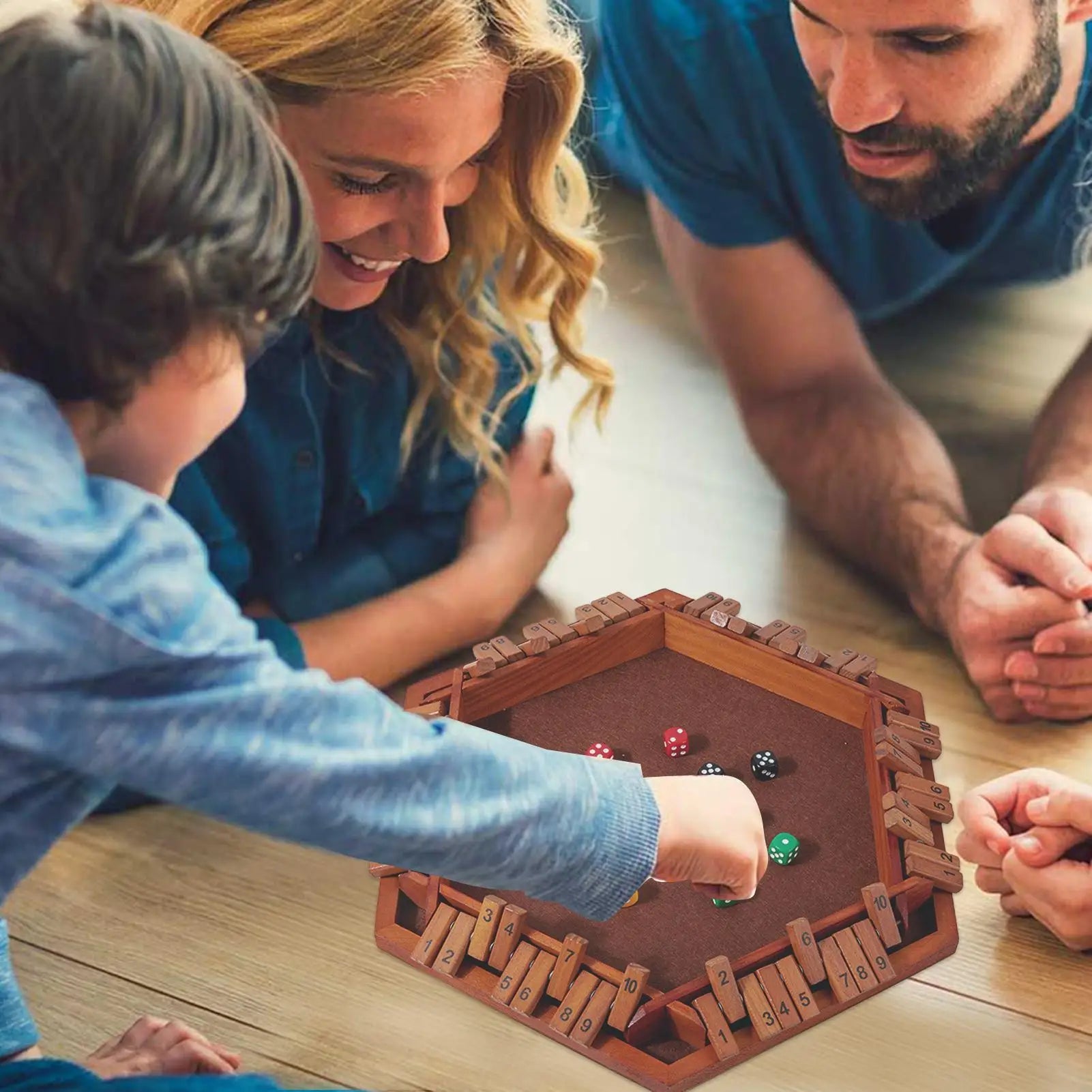Shut Box Dice Game 6 Sided Wooden Tabletop Board Entertainment Night