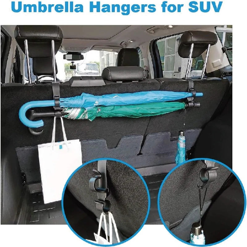 Multifunctional Car Seat Organizer Black Rear Headrest Hook Backrest