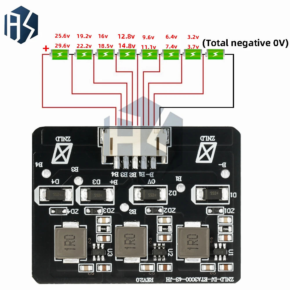 2S-8S 1 2A BMS Active Equalizer Board Energy Transfer Balance LiFePO4 Zpaxo