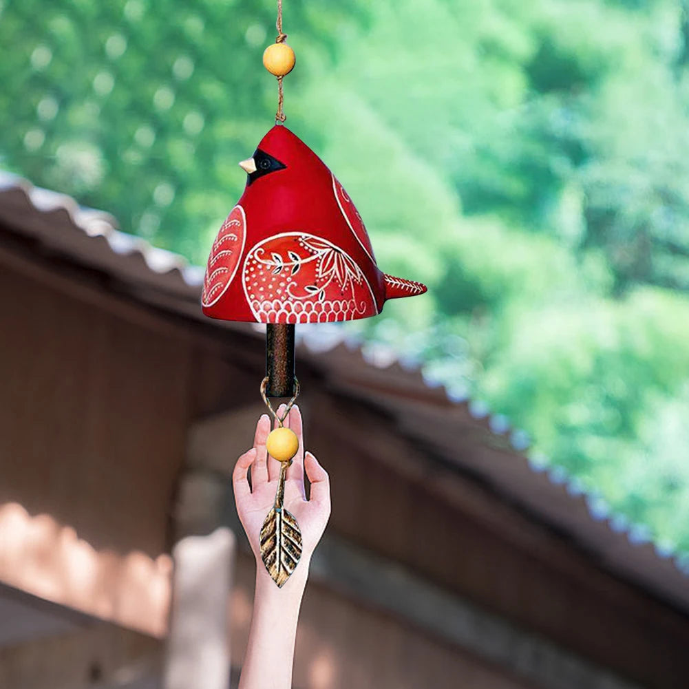 Cute Bird Wind Chime Resin Song Bell Hanging Ornaments Wall Window