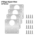 Cabinet Hinge Repair Plate Kit Kitchen Cupboard Door Hinge Mounting Plate With Holes Flat Fixing Brace Brackets Household Tools Zpaxo 4PCS A