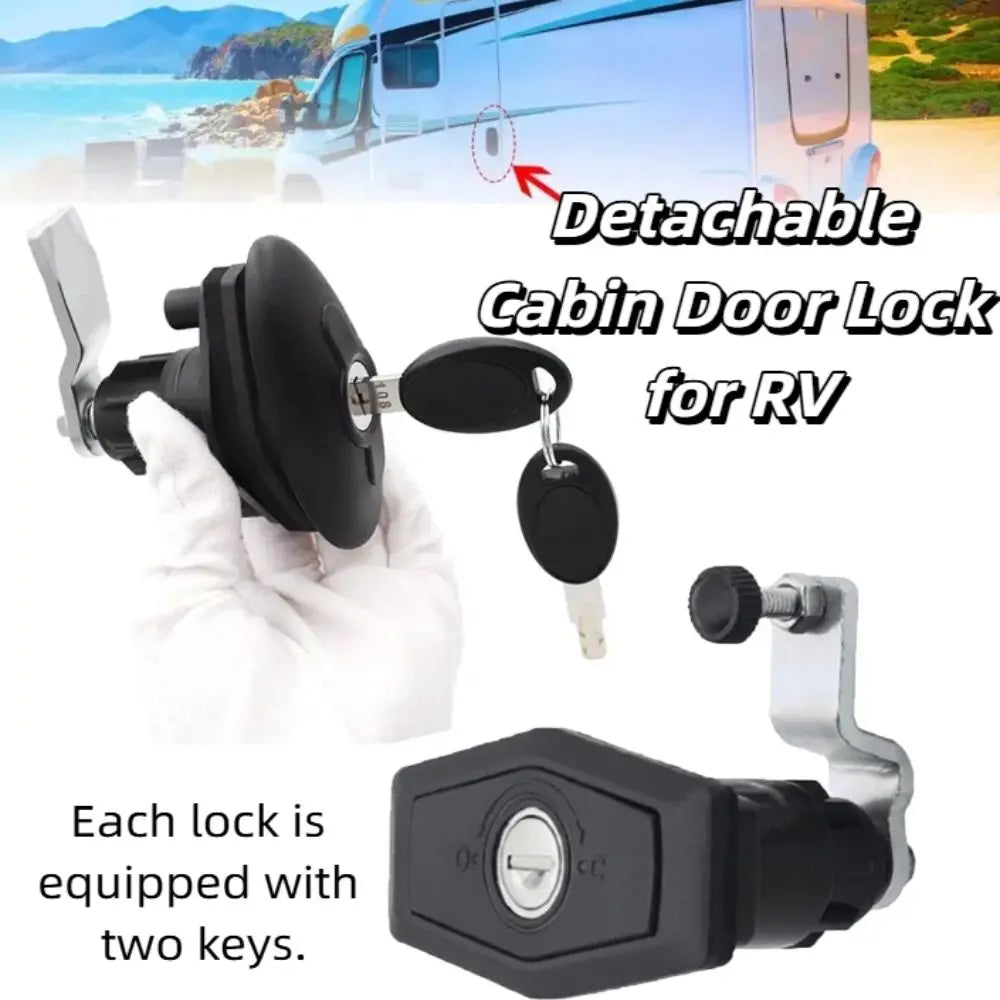 T-handle Lock RV Cabinet Door Ellipse Model Black Caravan Furniture Zpaxo