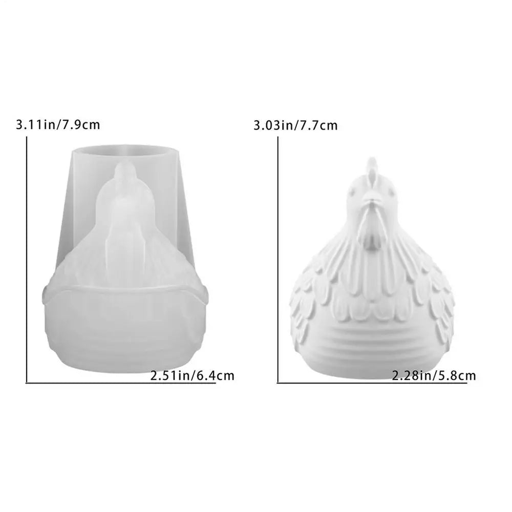 Silicone Candle Holder Mold 3D Hen Jewelry Resin Casting Mould DIY