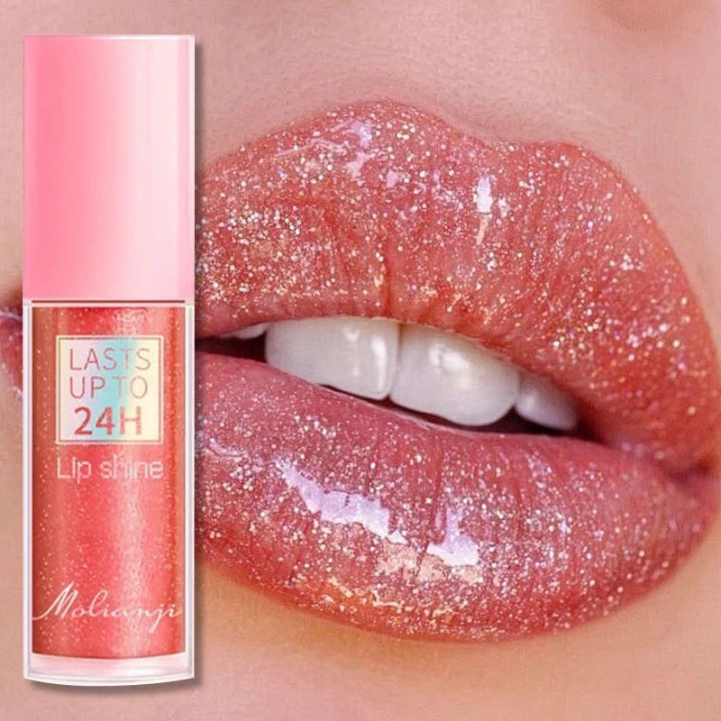 3 Colors Flowing Light Glitter Lip Glaze Long Lasting Moisturizing Diamond Shimmer Lip Gloss Shiny Pearl Liquid Lipstick Zpaxo