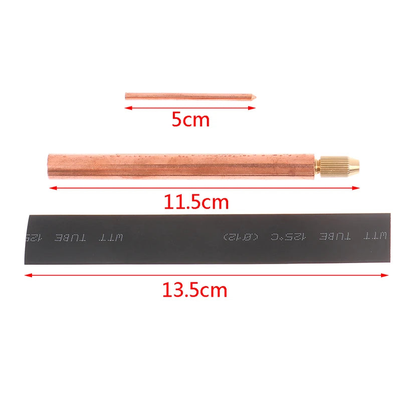 1Set Battery Spot Welding Pen Handheld Copper Belt 3mm Core DIY Point Touch Pen Thread Fixed For Battery Spot Welding Zpaxo