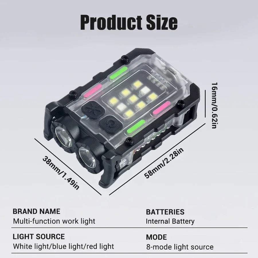 Mini USB Rechargeable LED Keychain Flashlight – 8-Mode EDC Torch