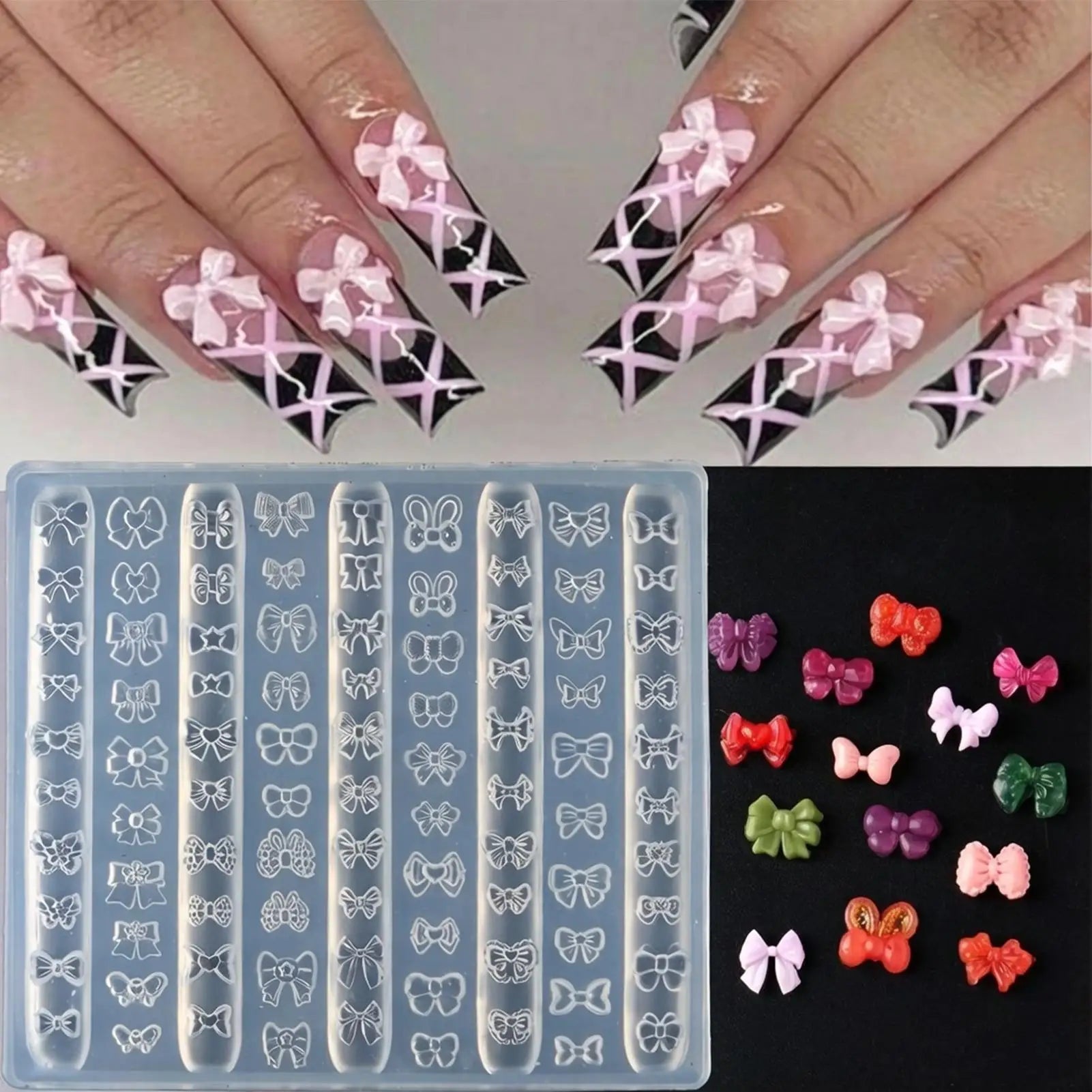 Silicone 3D Bow Mold Reusable DIY Decoration Manicure Design Tool