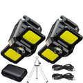 Mini COB Keychain Flashlight – USB Rechargeable, 90° Foldable