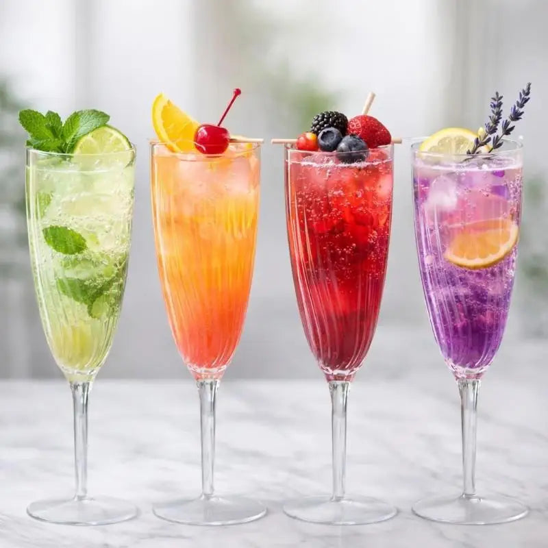 Vintage Cut Plastic Champagne Goblets – Unbreakable Reusable Champagne Goblet Zpaxo