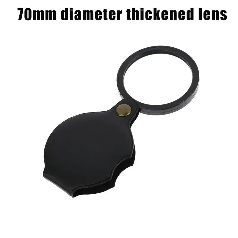 1Pc 50/60/70MM Folding Magnifying Glass Folded Leather Case Portable Handheld Jewelry Loupe 8X Mini Magnification Zpaxo Style3
