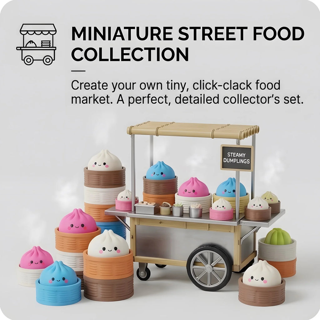 3D Printed Cute Steamed Bun Keychain Mechanical Keyboard Blue Switch