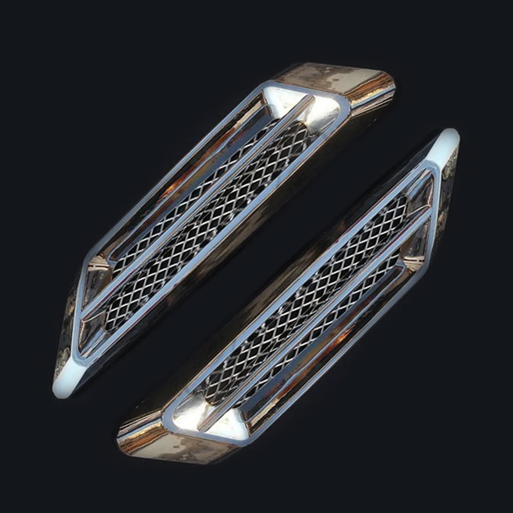 1 Pair Universal Shark Gills Side Mesh Cover Auto Sticker Hood Bonnet