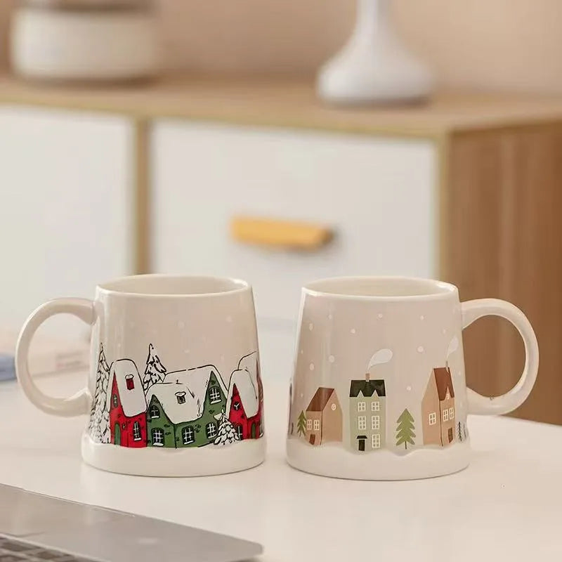 Christmas Ceramic Coffee Mug – Cute Couple Holiday Tea Cup Christmas Ceramic Mug Zpaxo