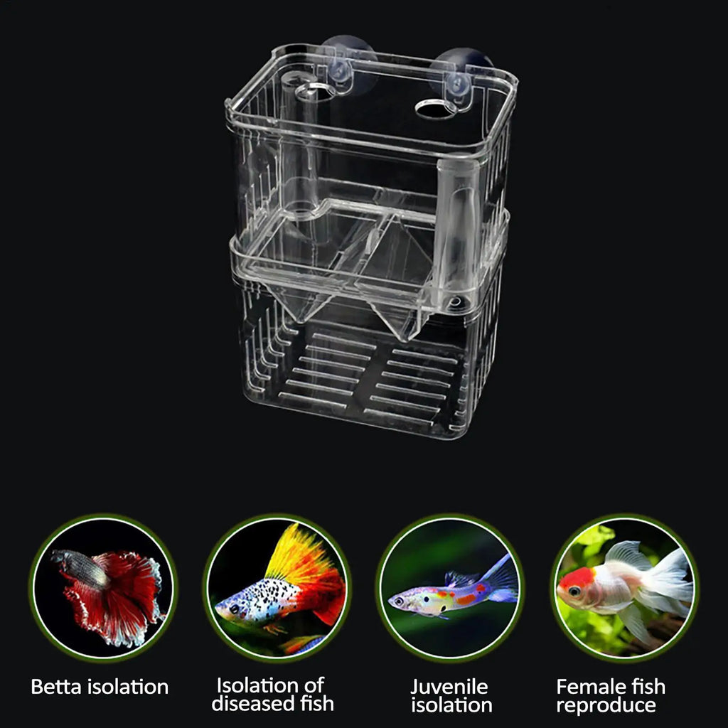 Aquarium Fish Breeder Box Clear Betta Fish Tank Fish Breeding Isolation Box Hatching Incubator Box For Baby Fish Shrimp Trap Box Zpaxo